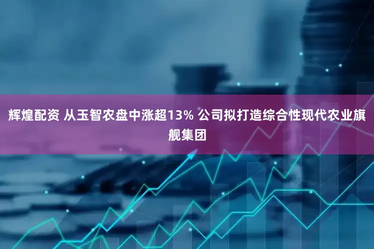 辉煌配资 从玉智农盘中涨超13% 公司拟打造综合性现代农业旗舰集团